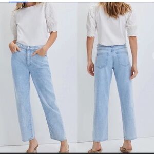 Veronicas Beard Blake Faded Light Wash Straight Jeans 28